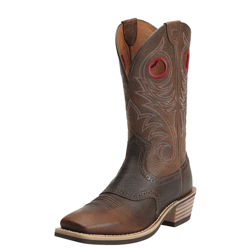 Botas Vaqueras Ariat Heritage Roughstock Wide Square Toe Marrones Oscuro Hombre - Chile 497-YZUHWR